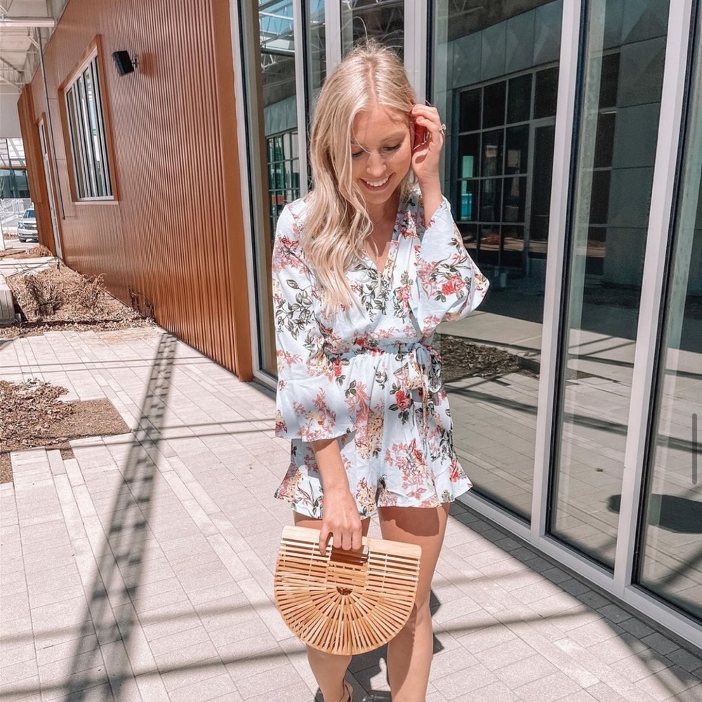 Floral wrap romper